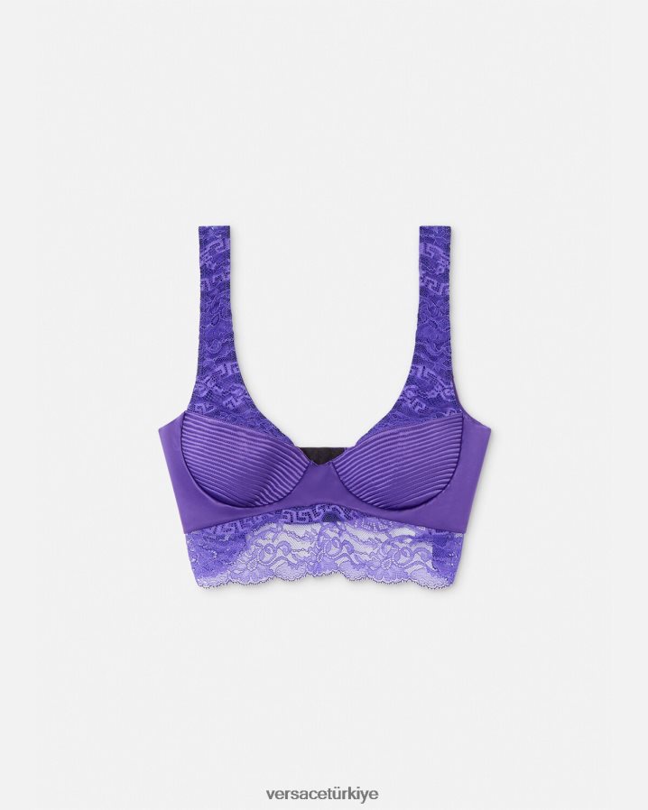 Versace dantel bralet üst kadınlar menekşe iç çamaşırı ve plaj kıyafeti B0HHR81076