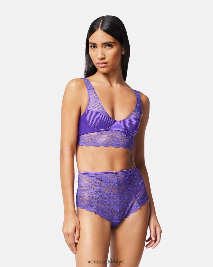 Versace dantel bralet üst kadınlar menekşe iç çamaşırı ve plaj kıyafeti B0HHR81076