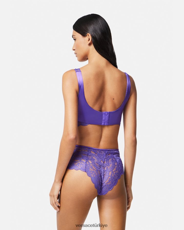 Versace dantel bralet üst kadınlar menekşe iç çamaşırı ve plaj kıyafeti B0HHR81076