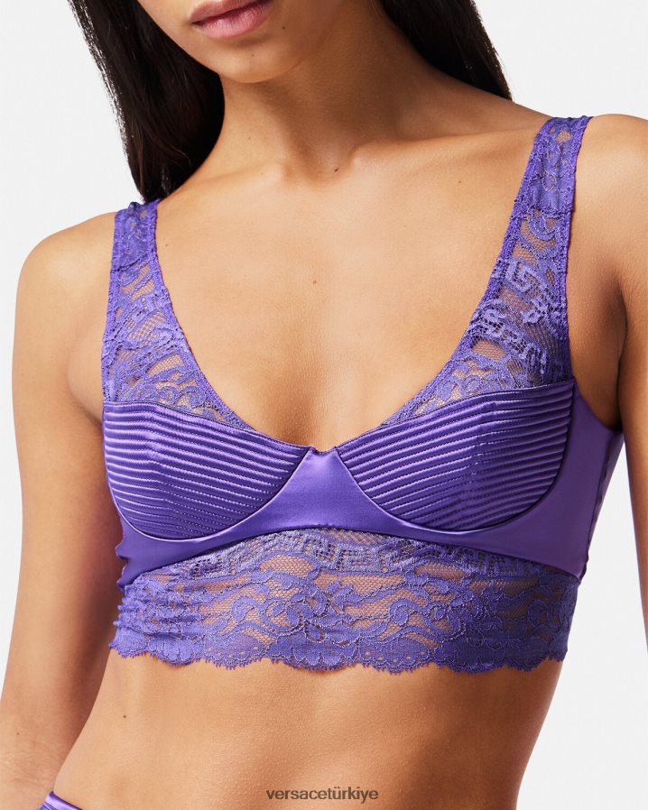 Versace dantel bralet üst kadınlar menekşe iç çamaşırı ve plaj kıyafeti B0HHR81076