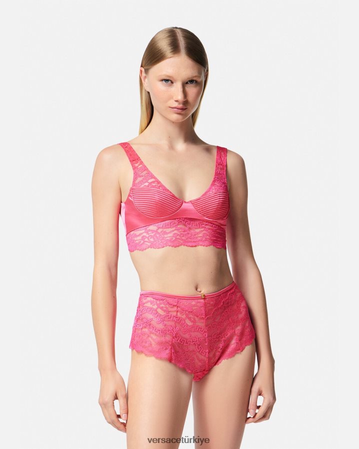 Versace dantel bralet üst kadınlar pembe iç çamaşırı ve plaj kıyafeti B0HHR81077