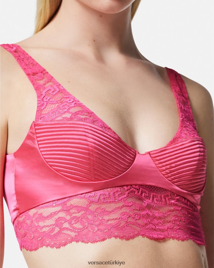 Versace dantel bralet üst kadınlar pembe iç çamaşırı ve plaj kıyafeti B0HHR81077