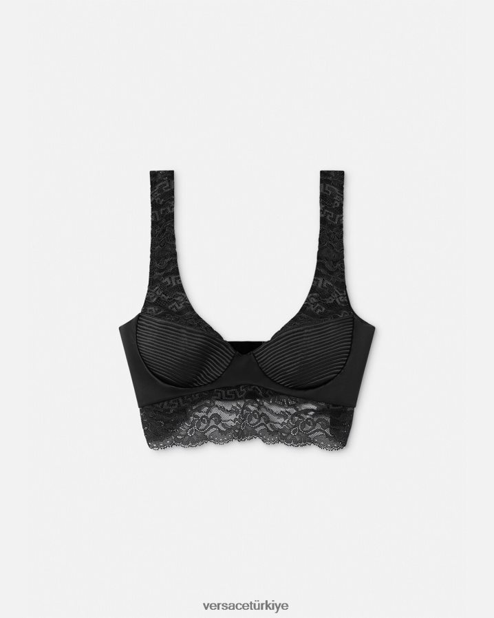 Versace dantel bralet üst kadınlar siyah iç çamaşırı ve plaj kıyafeti B0HHR81065