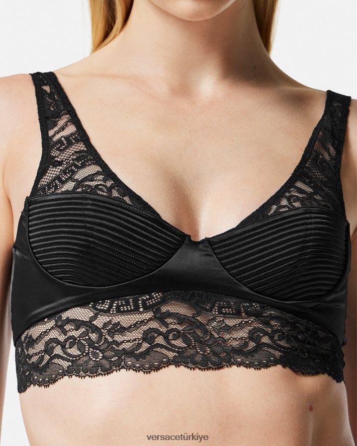 Versace dantel bralet üst kadınlar siyah iç çamaşırı ve plaj kıyafeti B0HHR81065