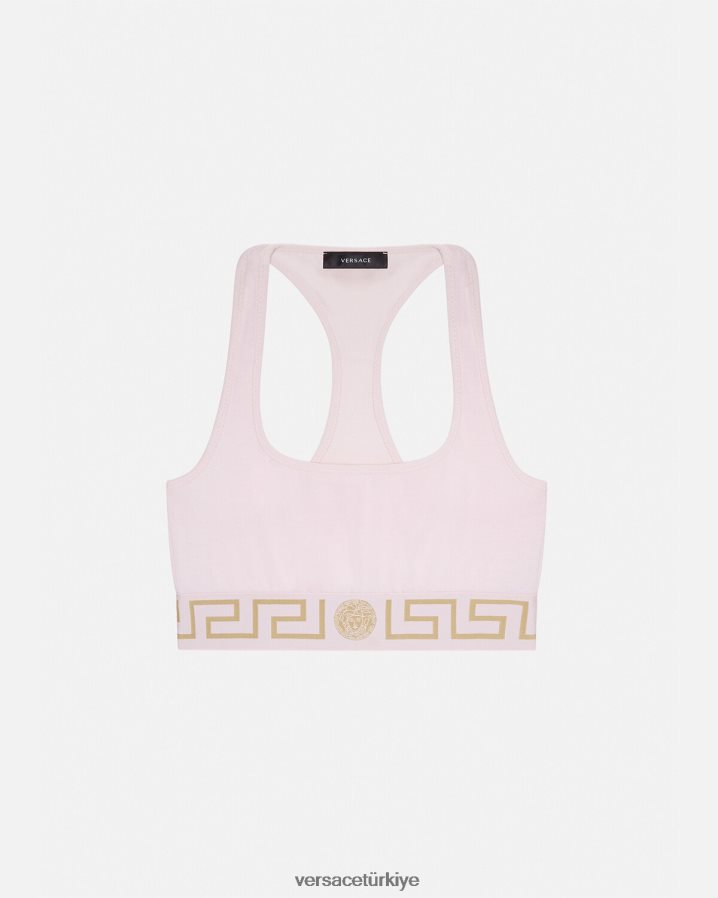 Versace greca border spor sutyeni kadınlar açık pembe iç çamaşırı ve plaj kıyafeti B0HHR81039