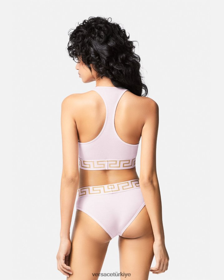 Versace greca border spor sutyeni kadınlar açık pembe iç çamaşırı ve plaj kıyafeti B0HHR81039