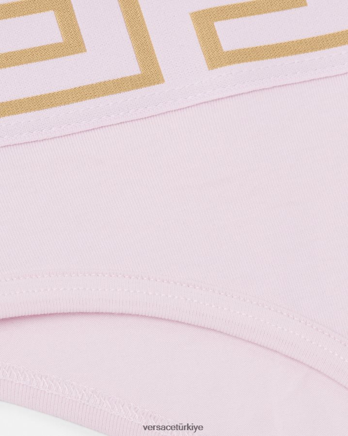 Versace greca sınır külotları kadınlar açık pembe iç çamaşırı ve plaj kıyafeti B0HHR81059