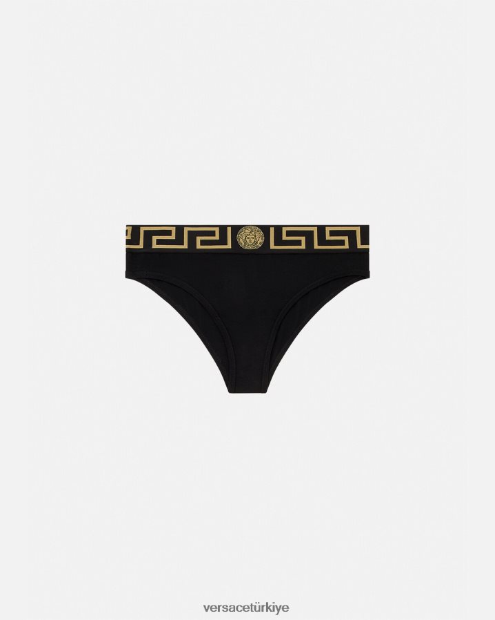 Versace greca sınır külotları kadınlar siyah iç çamaşırı ve plaj kıyafeti B0HHR81060