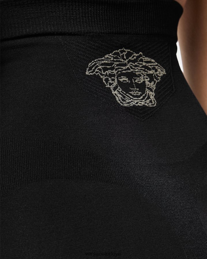 Versace medusa yüksek bel şekillendirici külot kadınlar siyah iç çamaşırı ve plaj kıyafeti B0HHR81063