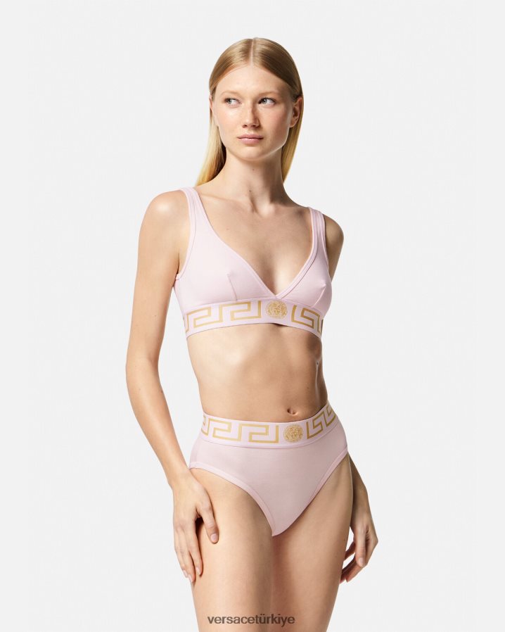 Versace yunan bordürlü bralet kadınlar açık pembe iç çamaşırı ve plaj kıyafeti B0HHR81047