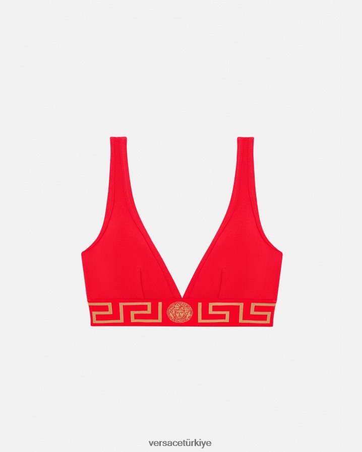 Versace yunan bordürlü bralet kadınlar kırmızı iç çamaşırı ve plaj kıyafeti B0HHR81041